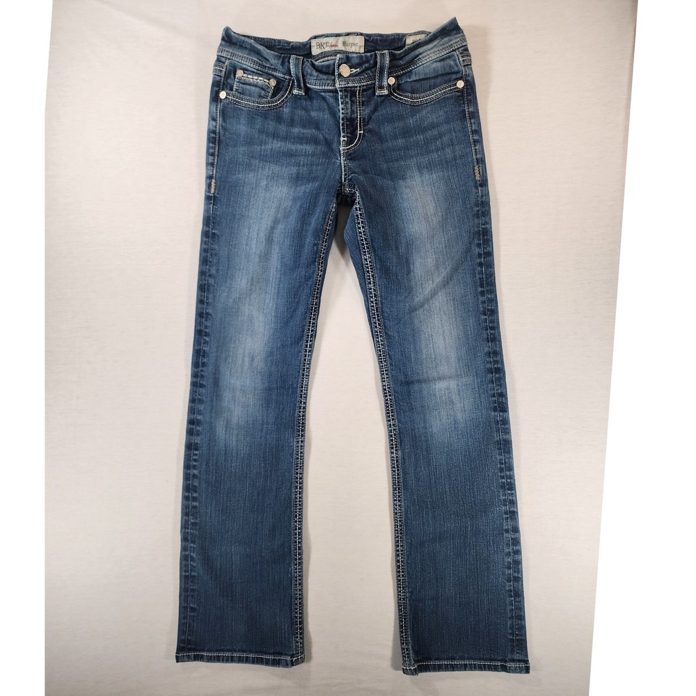 BKE Harper Bootcut Jeans Womens 29L Blue Denim Stretch Low Rise BKC1121L